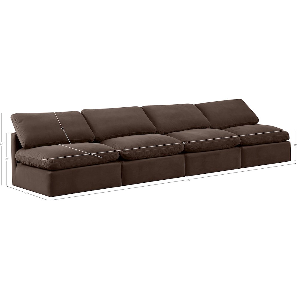 Indulge Brown Velvet Modular Sofa