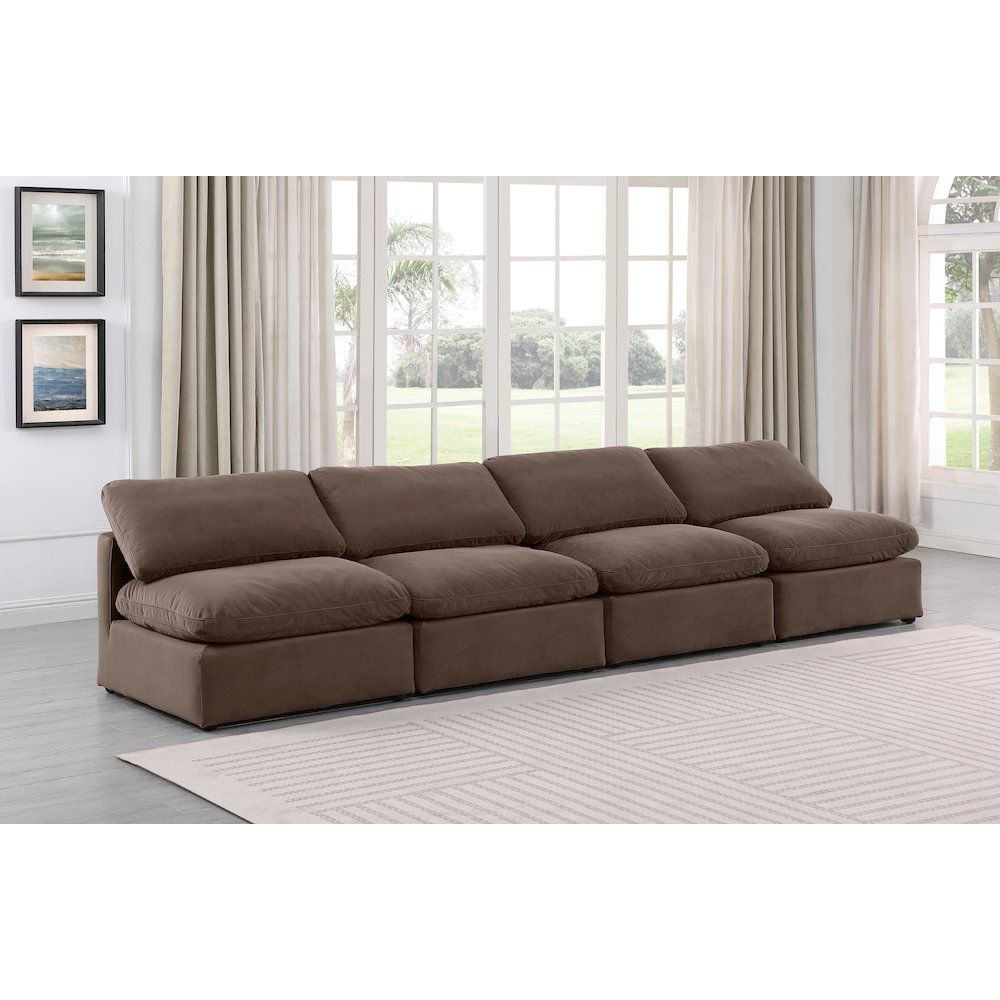 Indulge Brown Velvet Modular Sofa