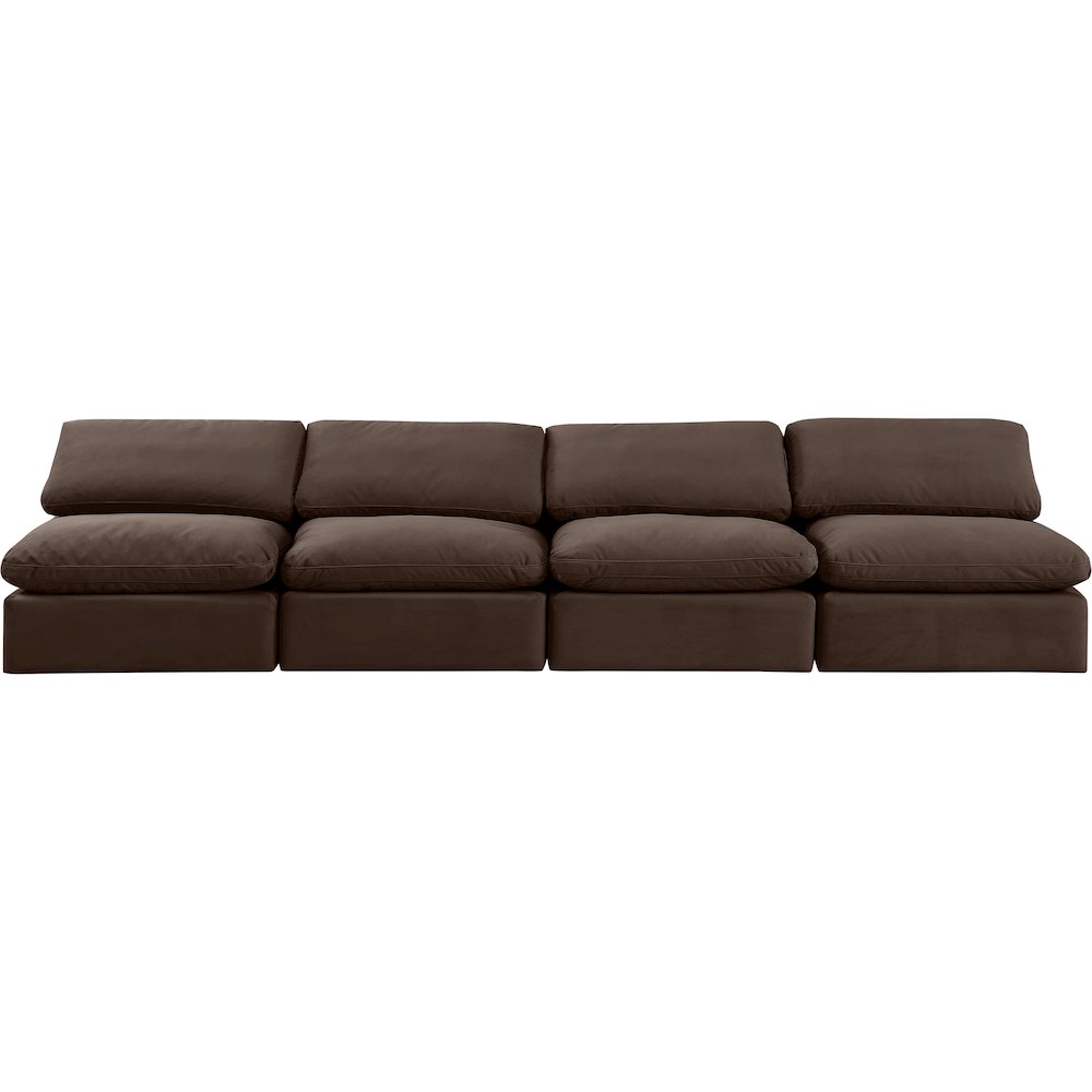 Indulge Brown Velvet Modular Sofa