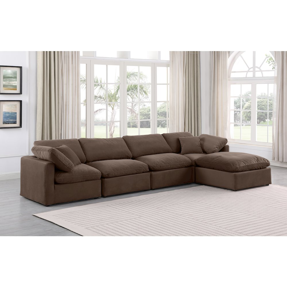 Indulge Brown Velvet Modular Sectional
