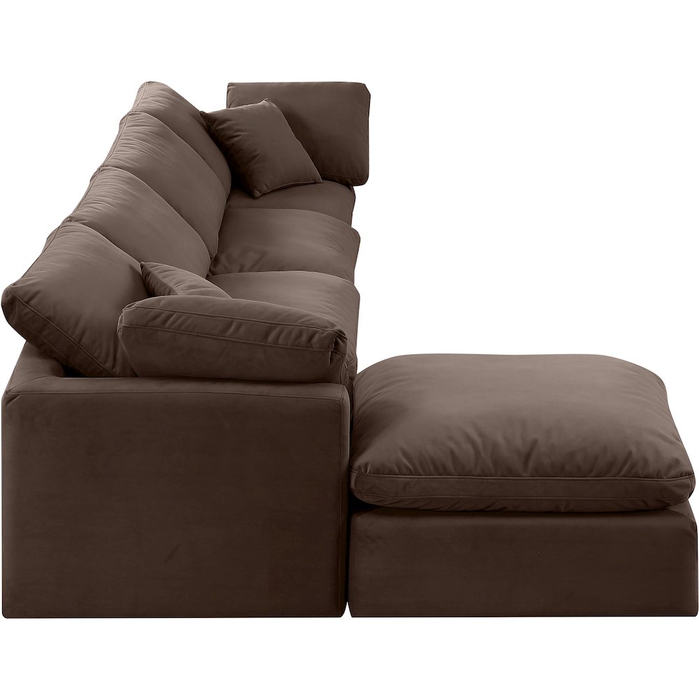 Indulge Brown Velvet Modular Sectional