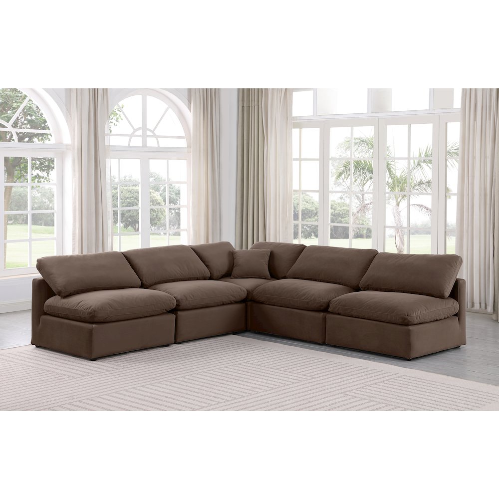 Indulge Brown Velvet Modular Sectional