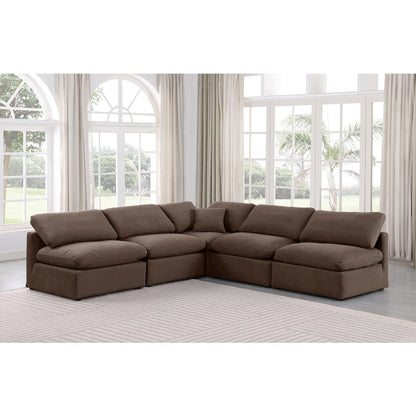 Indulge Brown Velvet Modular Sectional
