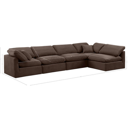 Indulge Brown Velvet Modular Sectional