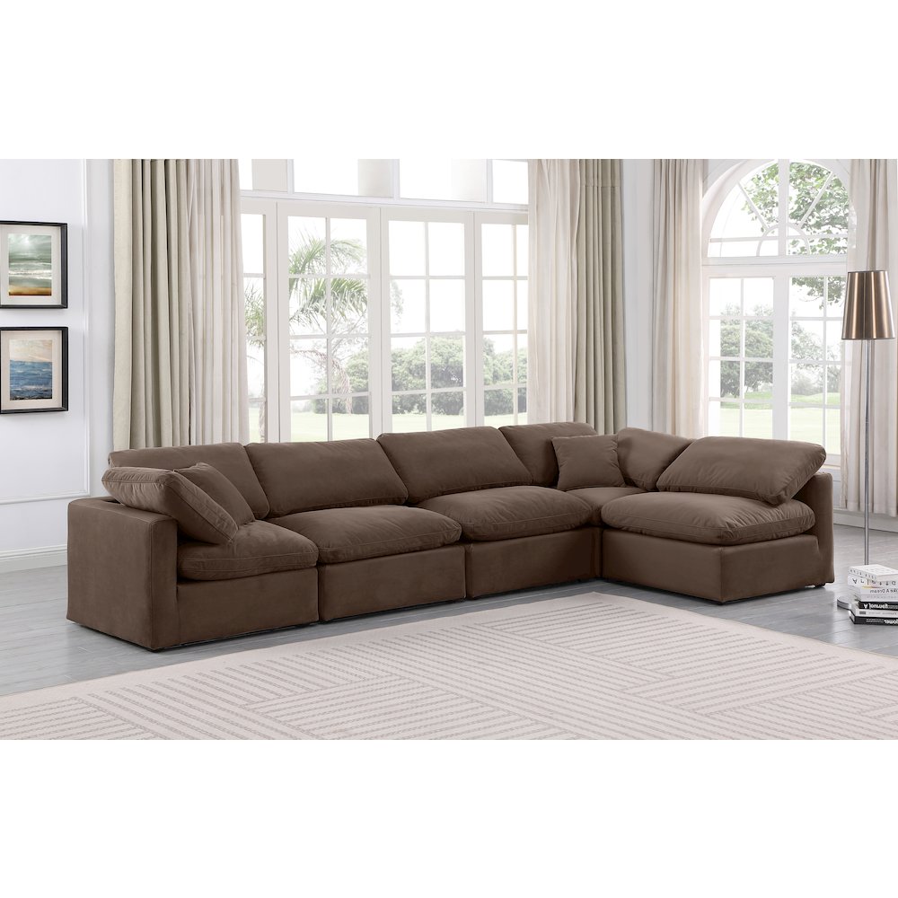 Indulge Brown Velvet Modular Sectional