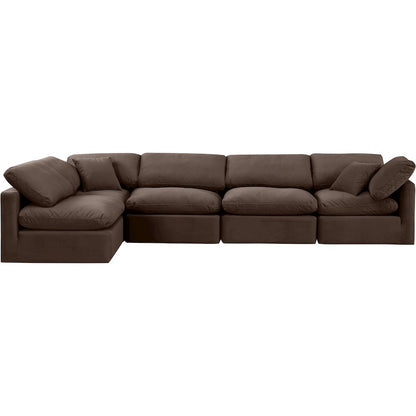 Indulge Brown Velvet Modular Sectional