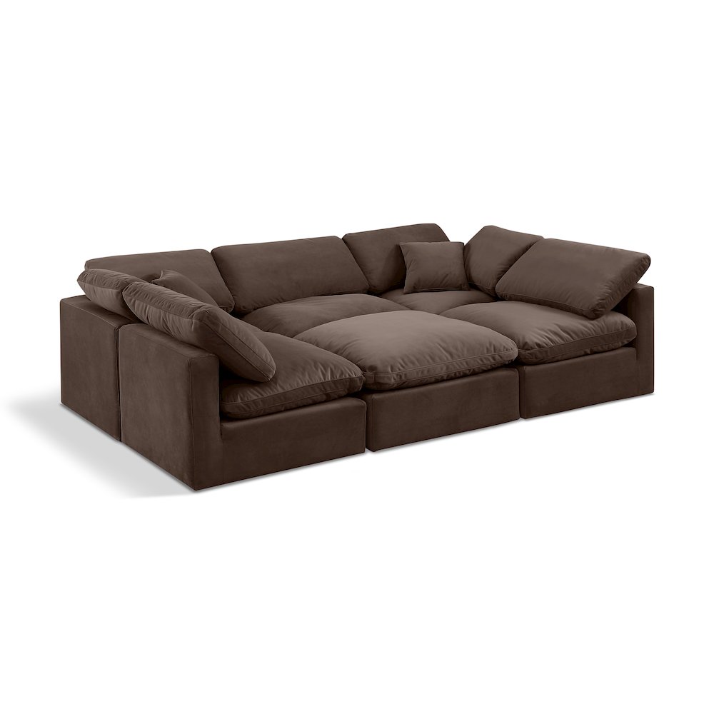 Indulge Brown Velvet Modular Sectional