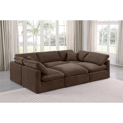 Indulge Brown Velvet Modular Sectional