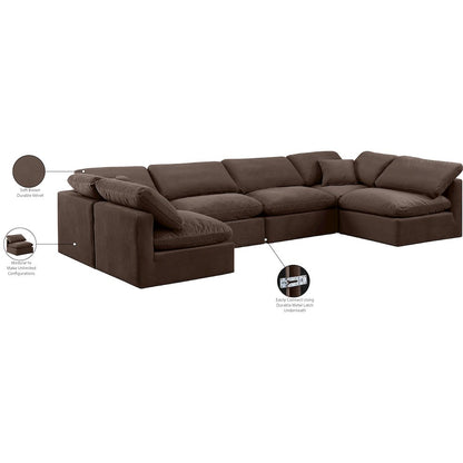 Indulge Brown Velvet Modular Sectional