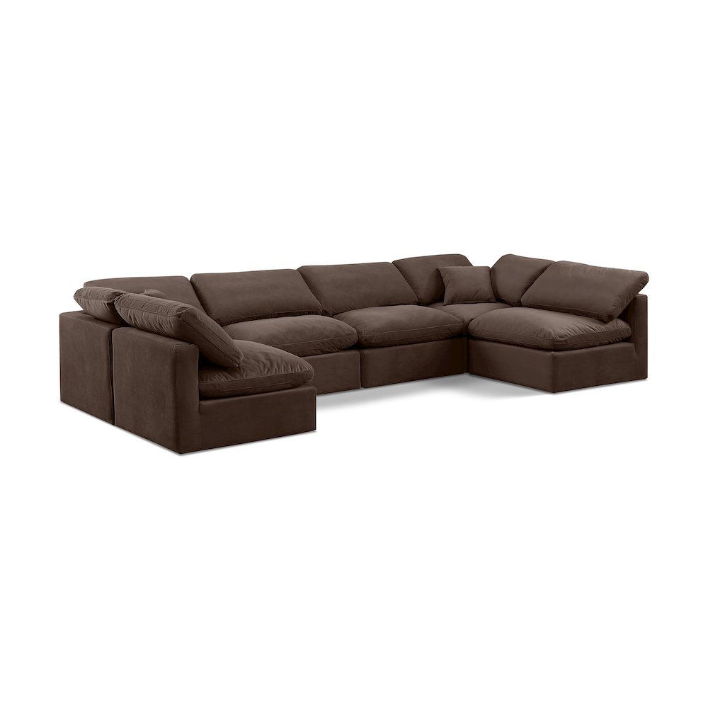 Indulge Brown Velvet Modular Sectional
