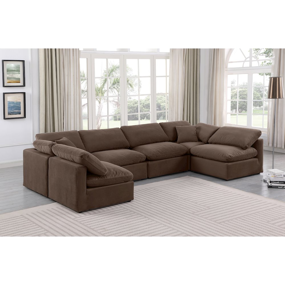 Indulge Brown Velvet Modular Sectional