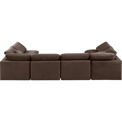 Indulge Brown Velvet Modular Sectional