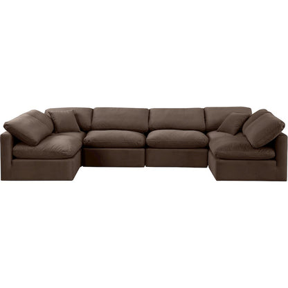 Indulge Brown Velvet Modular Sectional
