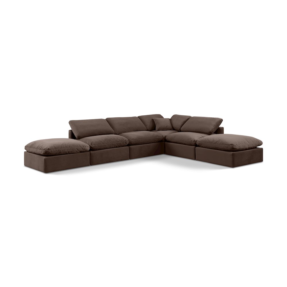 Indulge Brown Velvet Modular Sectional