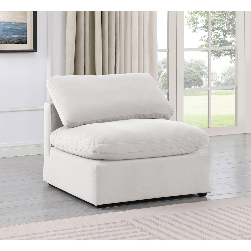 Indulge Cream Velvet Armless Chair