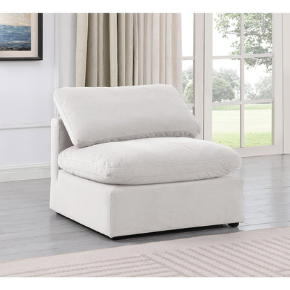Indulge Cream Velvet Armless Chair