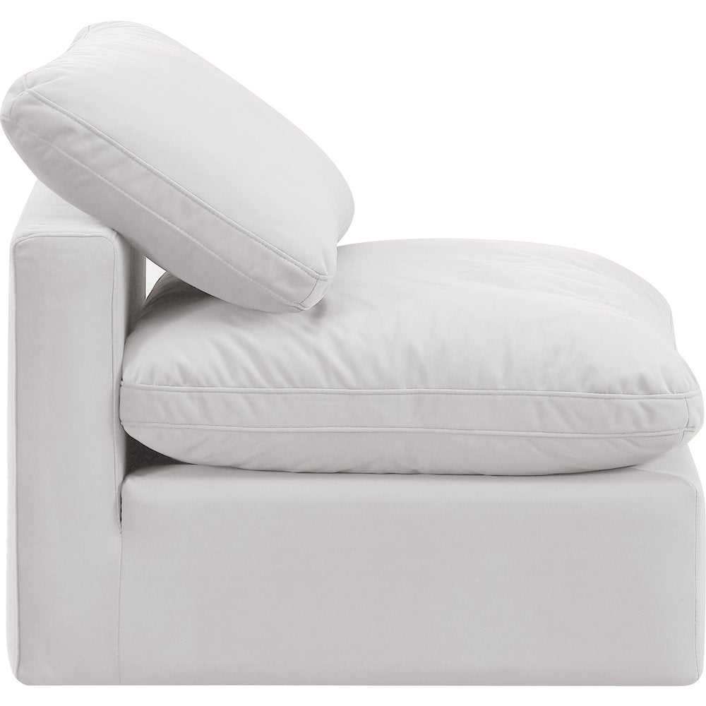 Indulge Cream Velvet Armless Chair