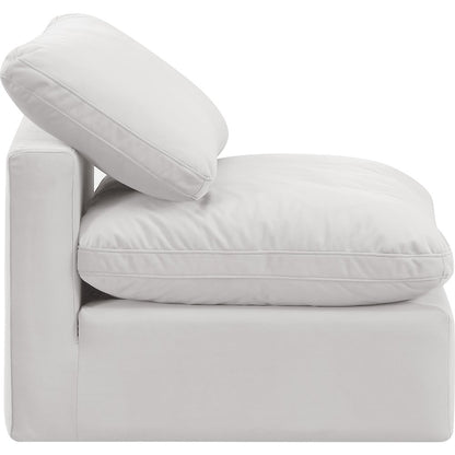 Indulge Cream Velvet Armless Chair