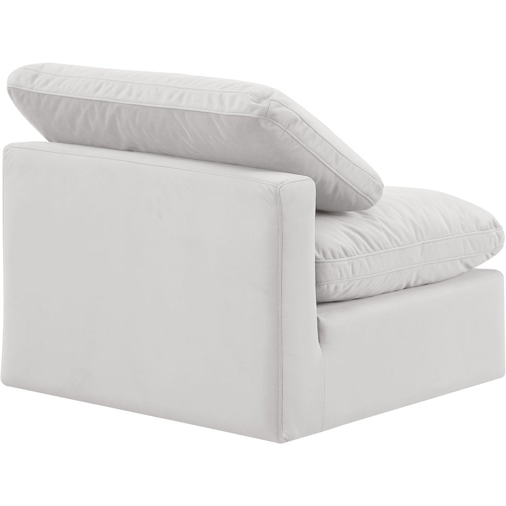 Indulge Cream Velvet Armless Chair