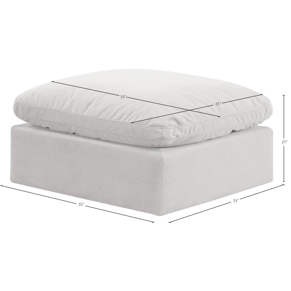 Indulge Cream Velvet Ottoman