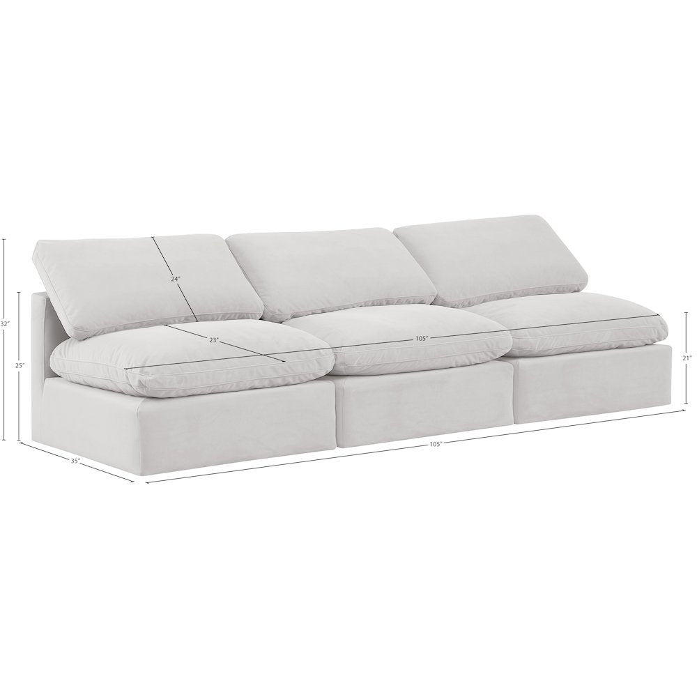 Indulge Cream Velvet Modular Sofa
