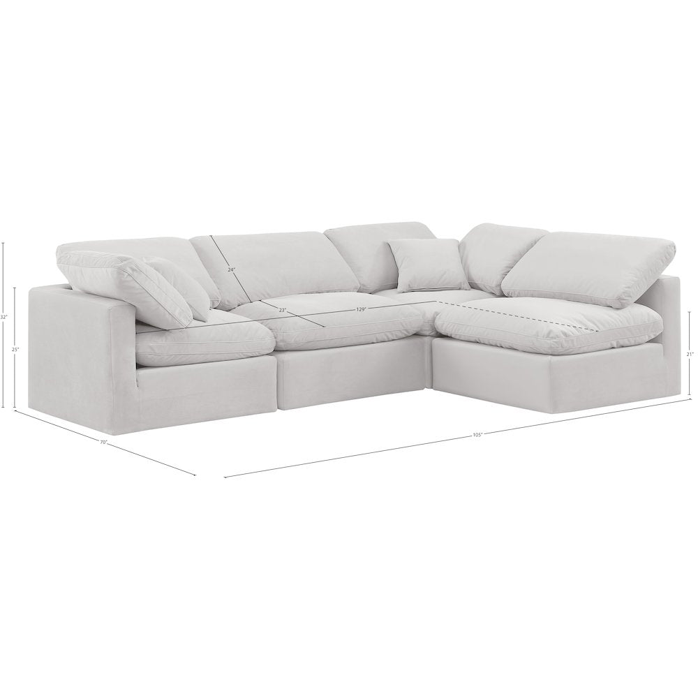 Indulge Cream Velvet Modular Sectional