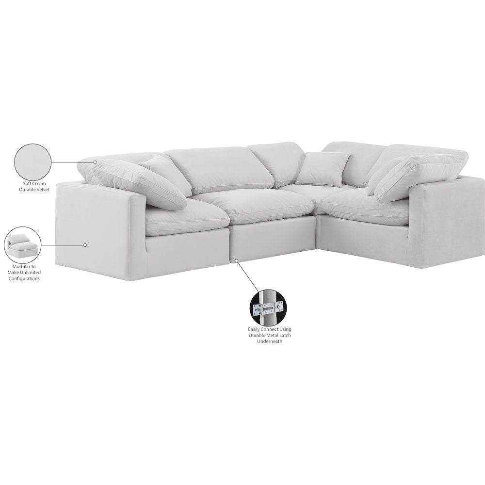Indulge Cream Velvet Modular Sectional