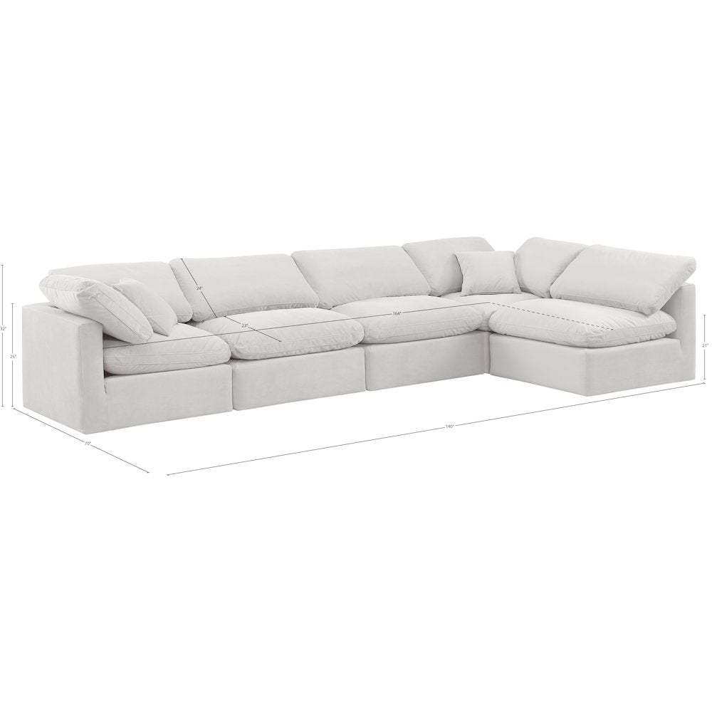 Indulge Cream Velvet Modular Sectional
