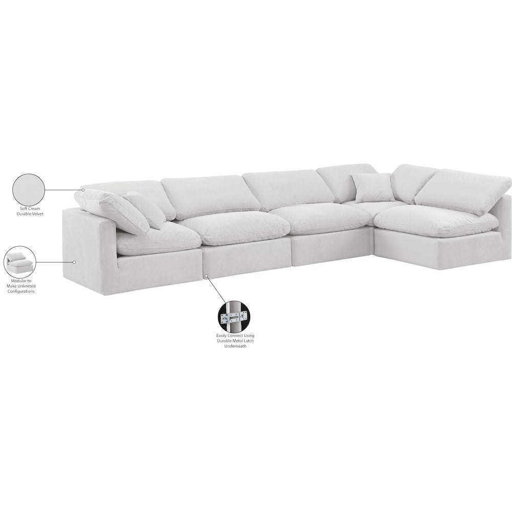 Indulge Cream Velvet Modular Sectional