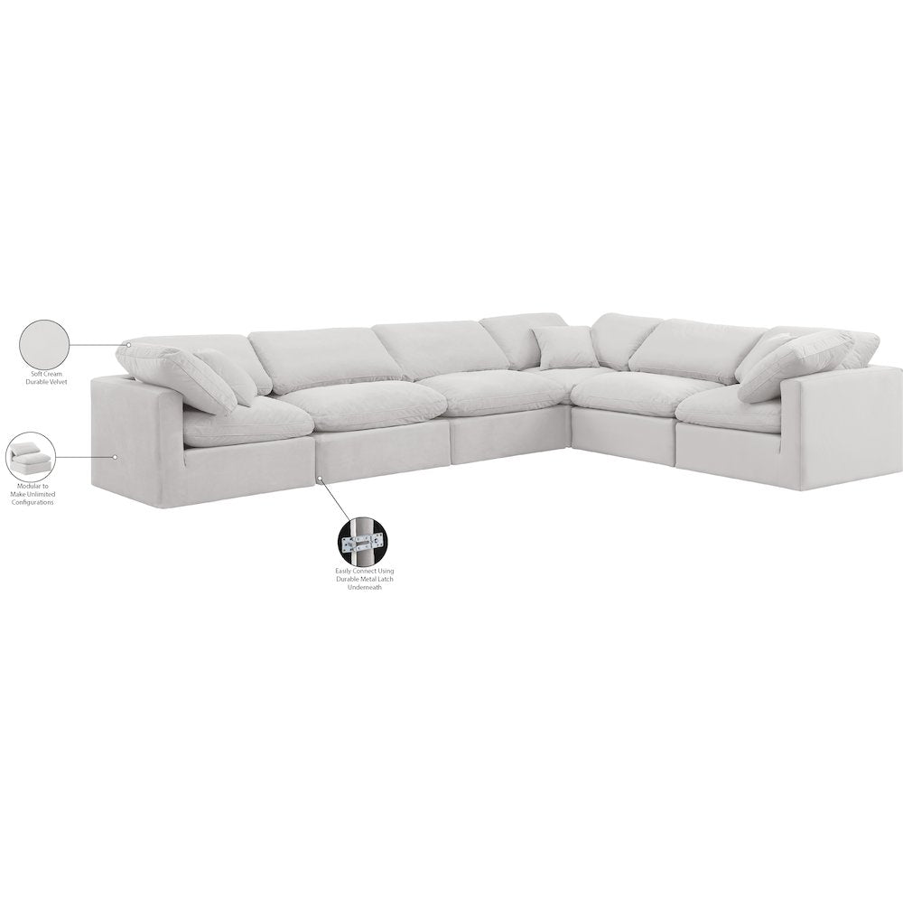 Indulge Cream Velvet Modular Sectional