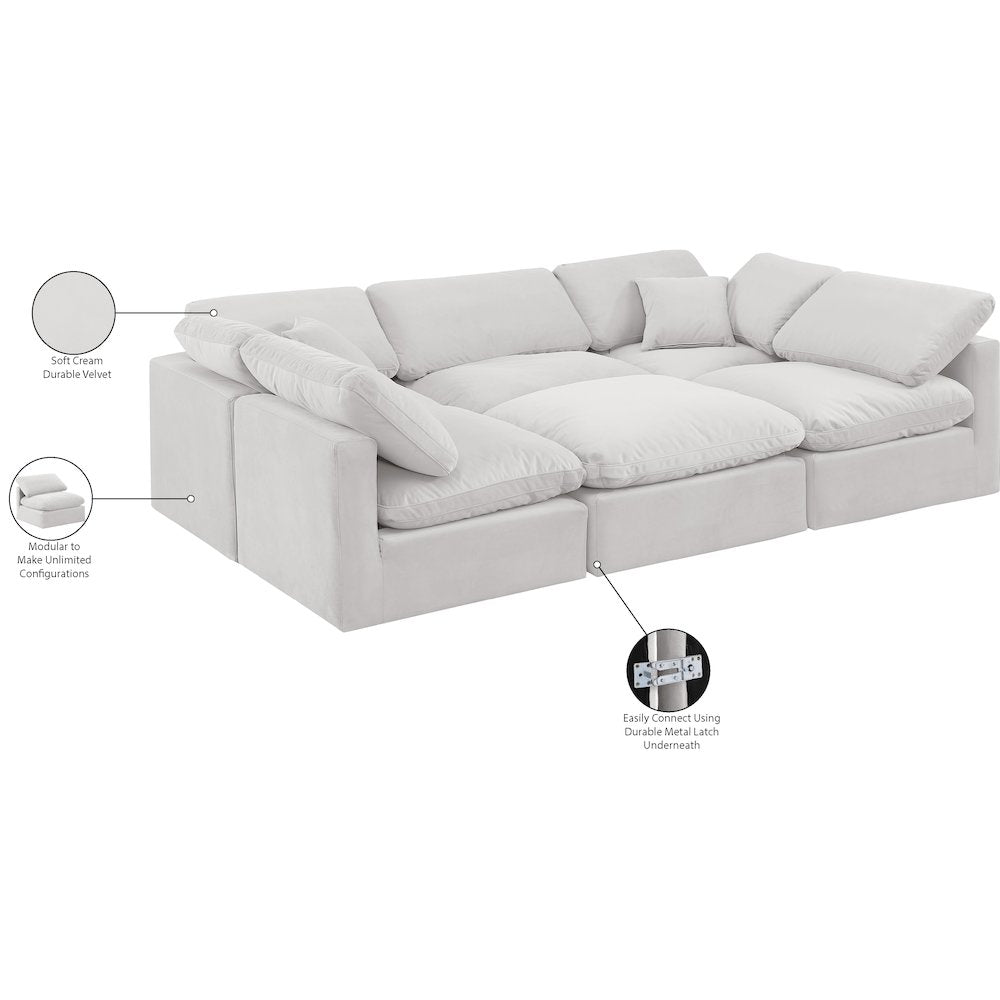 Indulge Cream Velvet Modular Sectional