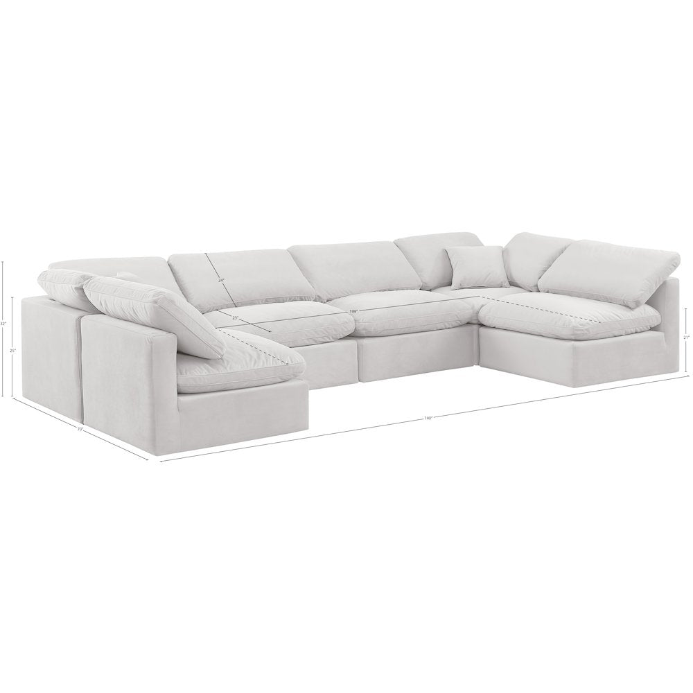 Indulge Cream Velvet Modular Sectional