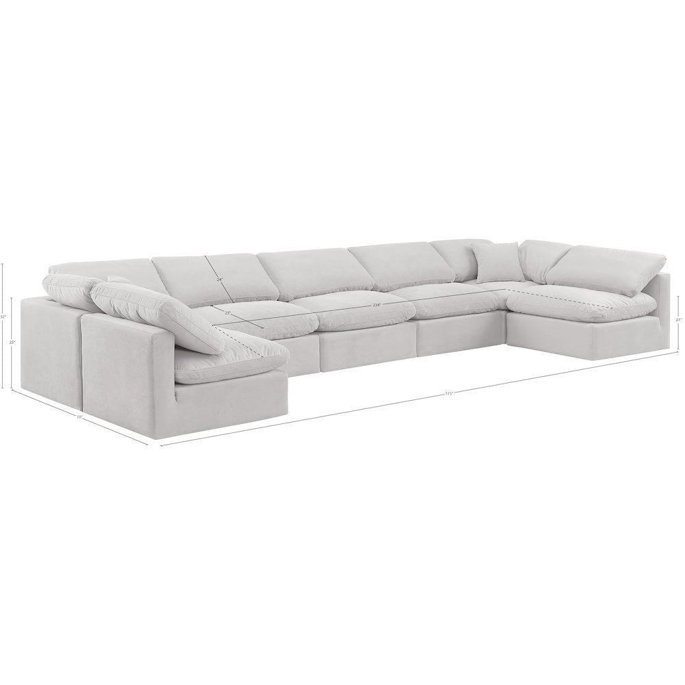 Indulge Cream Velvet Modular Sectional