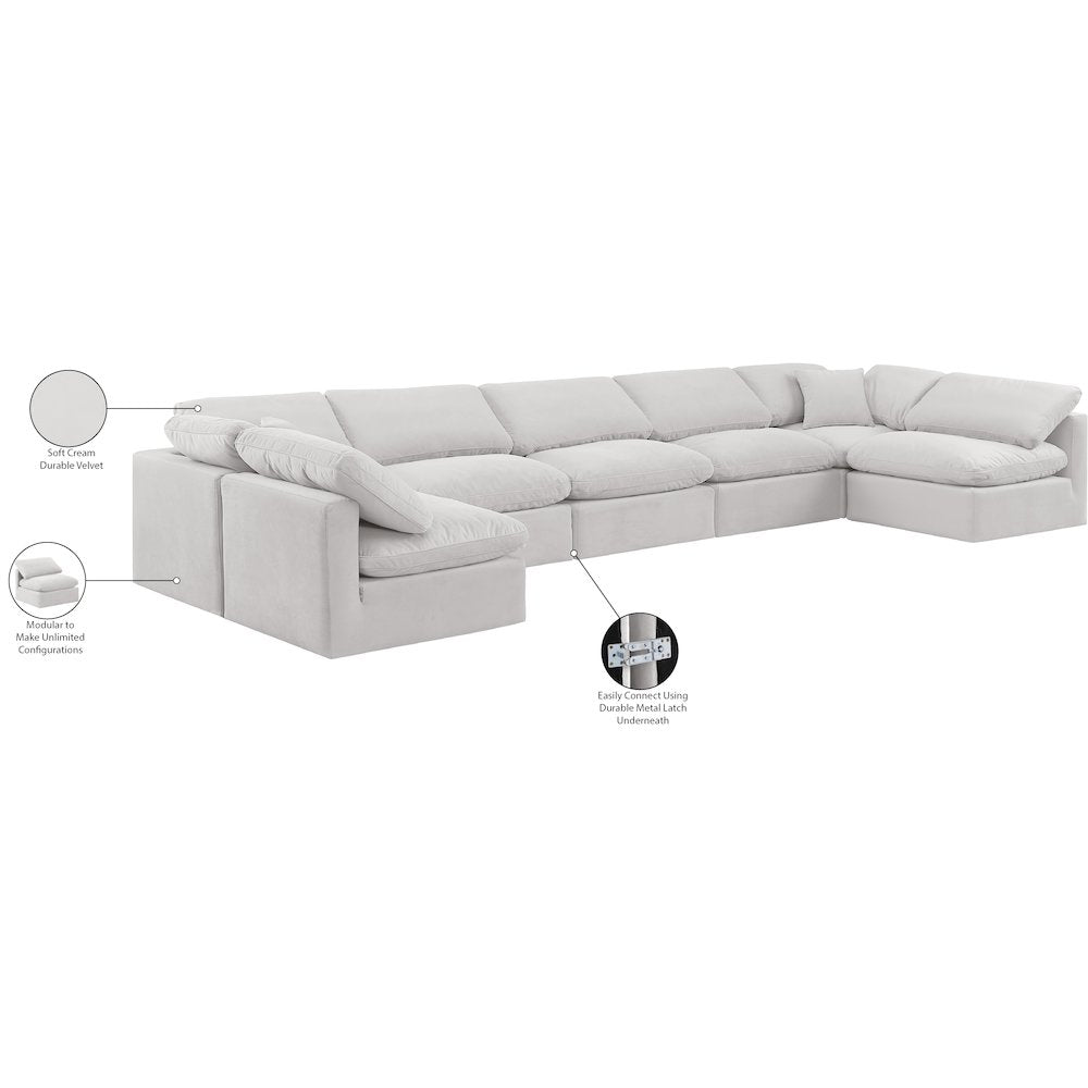 Indulge Cream Velvet Modular Sectional