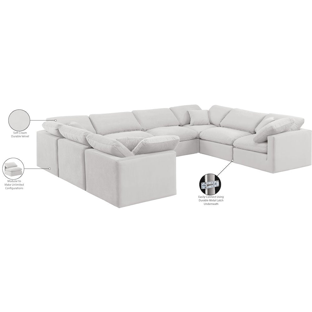 Indulge Cream Velvet Modular Sectional