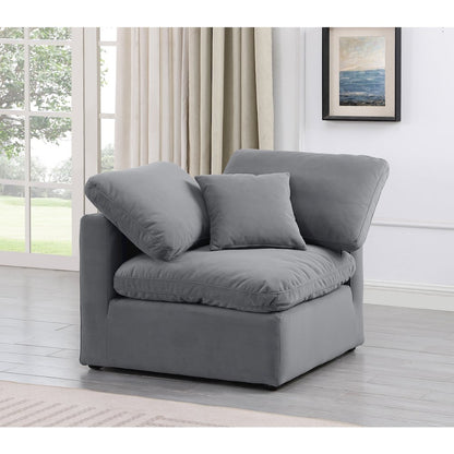 Indulge Grey Velvet Corner Chair