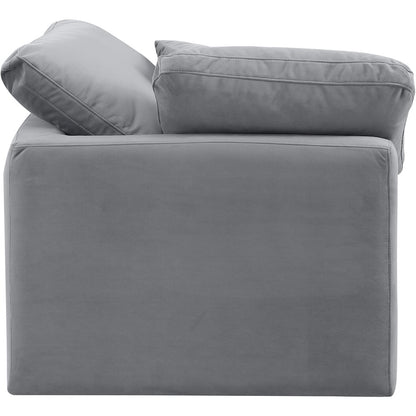 Indulge Grey Velvet Corner Chair