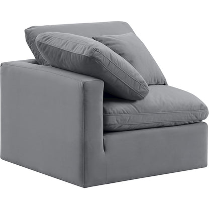 Indulge Grey Velvet Corner Chair