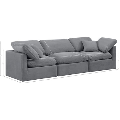 Indulge Grey Velvet Modular Sofa
