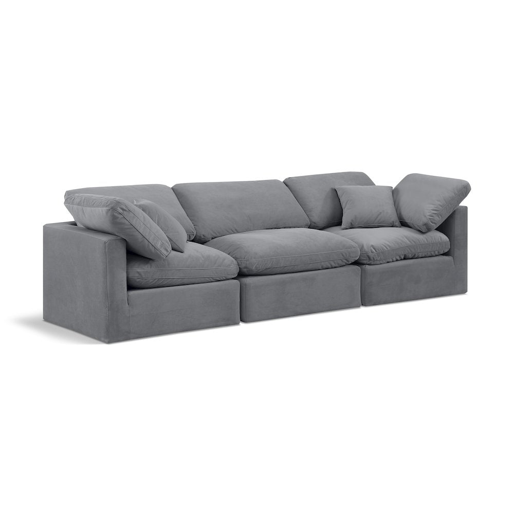 Indulge Grey Velvet Modular Sofa