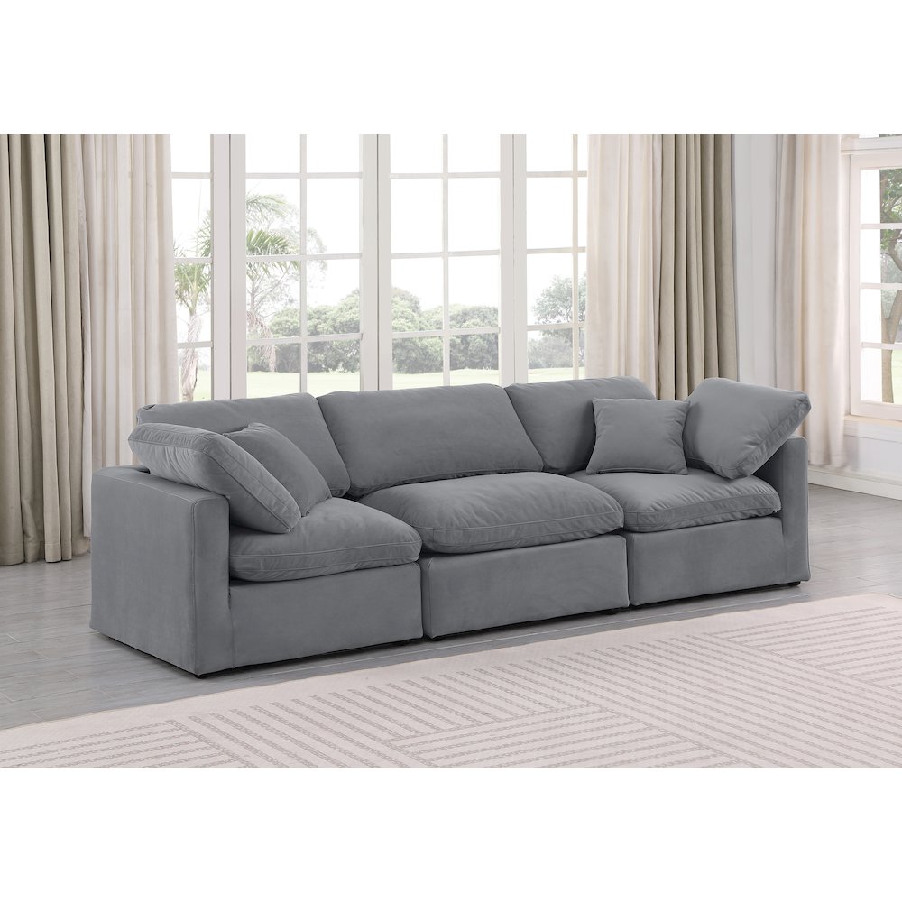Indulge Grey Velvet Modular Sofa