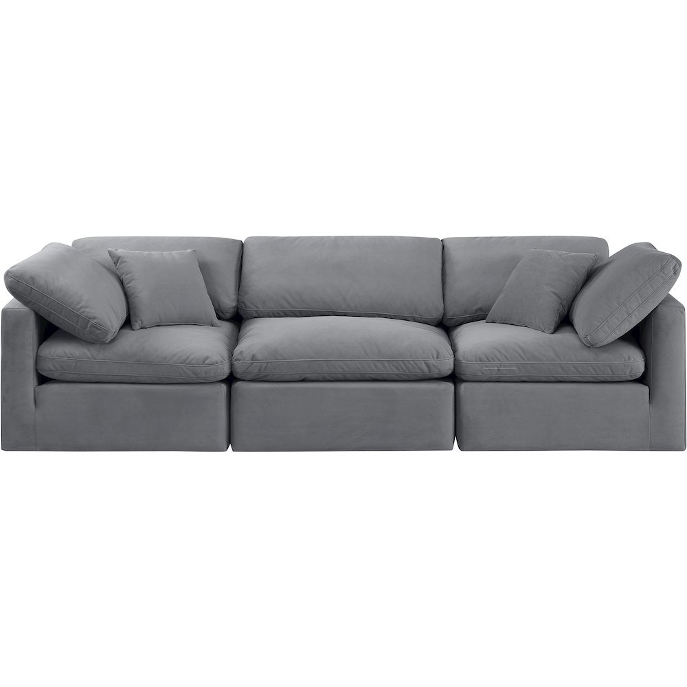 Indulge Grey Velvet Modular Sofa
