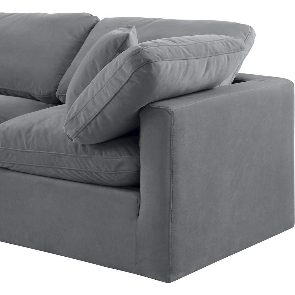Indulge Grey Velvet Modular Sofa