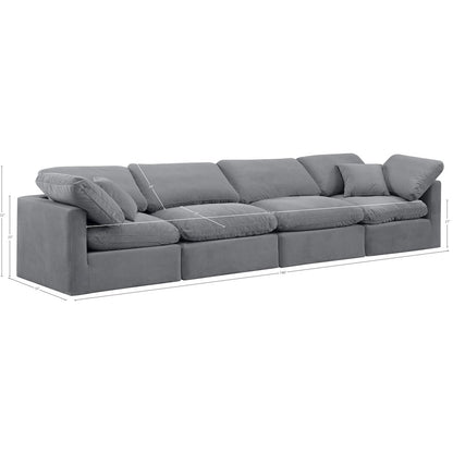 Indulge Grey Velvet Modular Sofa