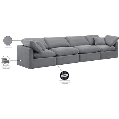 Indulge Grey Velvet Modular Sofa