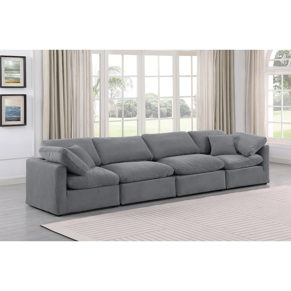 Indulge Grey Velvet Modular Sofa