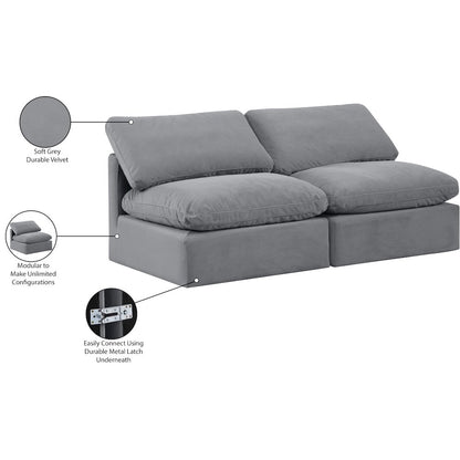 Indulge Grey Velvet Modular Sofa