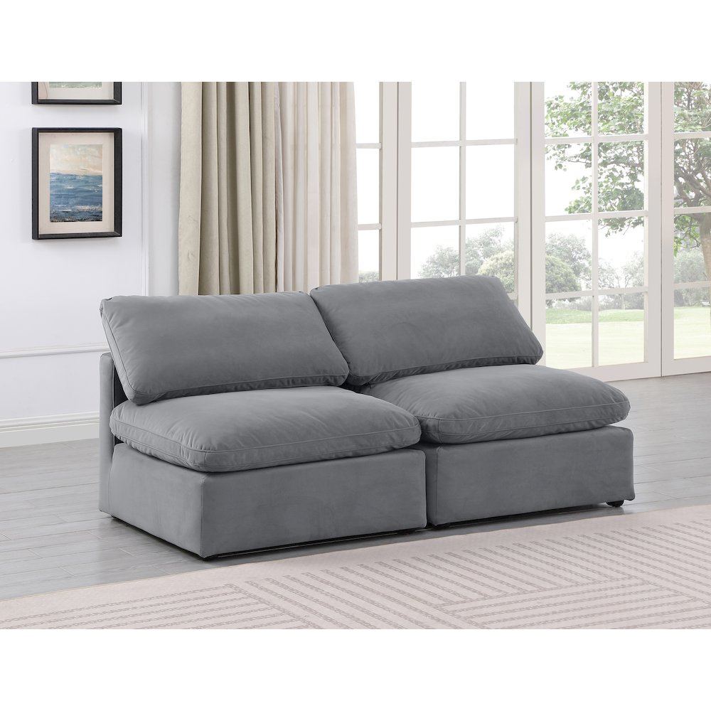 Indulge Grey Velvet Modular Sofa