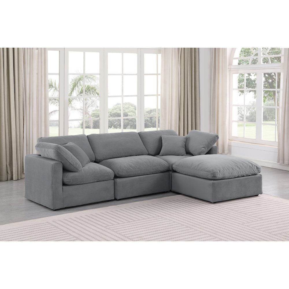 Indulge Grey Velvet Modular Sectional