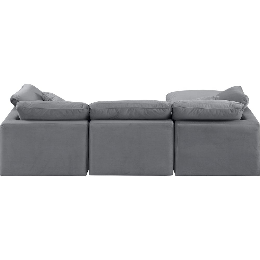 Indulge Grey Velvet Modular Sectional